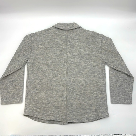 Madewell Boiled Wool Sweater Shirt Jacket Heather chrome grey size XL NWT NS677 - Picture 7 of 13